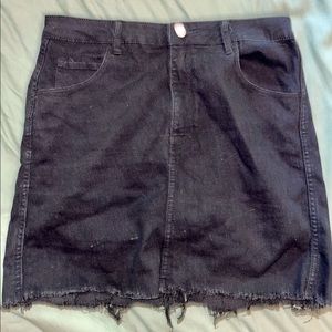 H&M Black Denim Mini Skirt